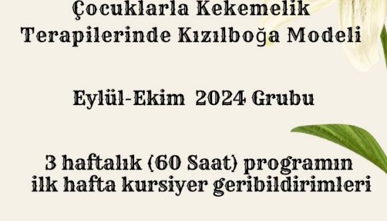 Çocuklarla Kekemelik Terapilerinde Kızılboğa Modeli Eğitimi / Eylül 2024