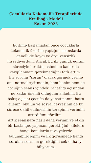 52. Çocuklarla Kekemelik Ter. Kızılboğa Modeli Eğitimi