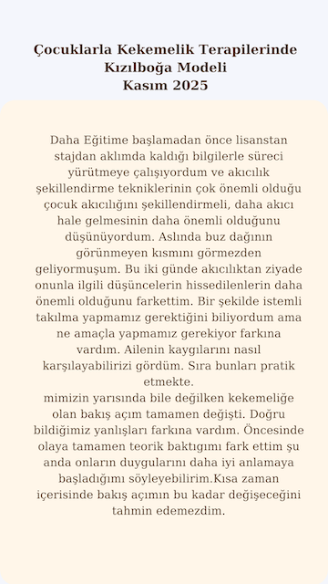 52. Çocuklarla Kekemelik Ter. Kızılboğa Modeli Eğitimi