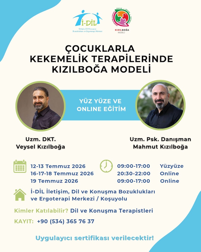 55. Çocuklarla Kekemelik Terapilerinde Kızılboğa Modeli Eğitimi