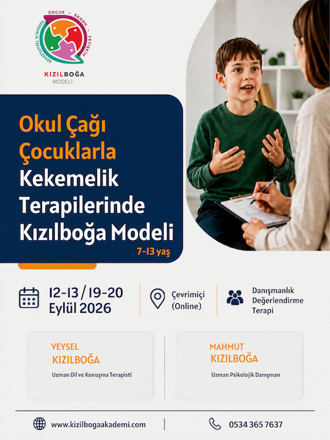 56. Okul Çağı Çocuklarla Kekemelik Terapilerinde Kızılboğa Modeli Eğitimi